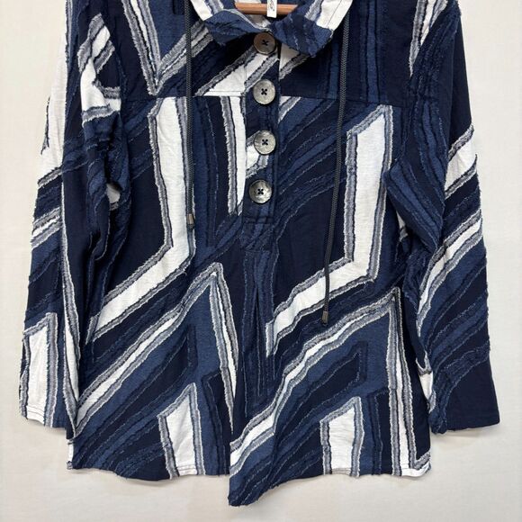 Lulu-B Women 3/4 Sleeve Blouse Top Shirt Size Medium Artsy C040 -17 - Picture 12 of 16